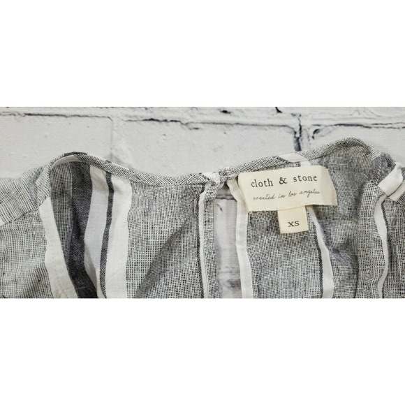Cloth & Stone Grey Striped Jumper Pants Pockets Opened Back WOMENS SIZE XS - Picture 4 of 6